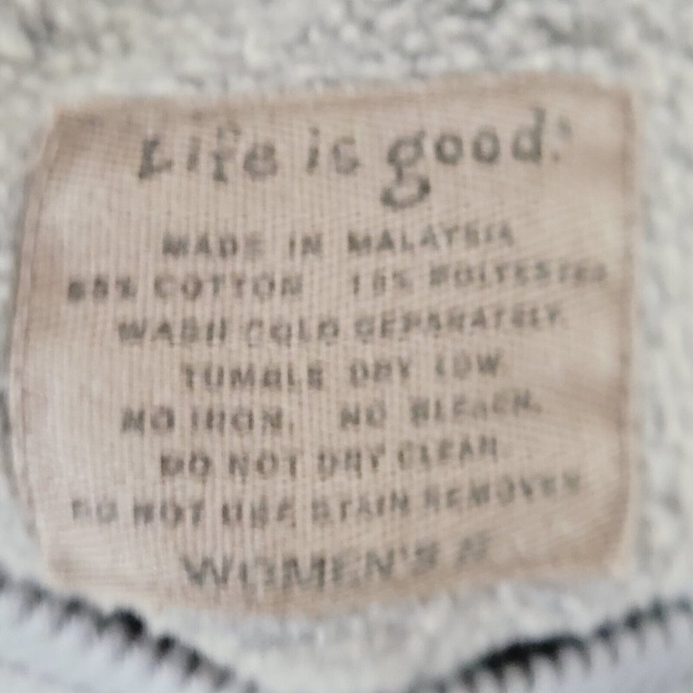 Life Is Good Sz Small Sweatshirt Gray Fleece Lined Crewneck Manufacturer Fading - Picture 6 of 7